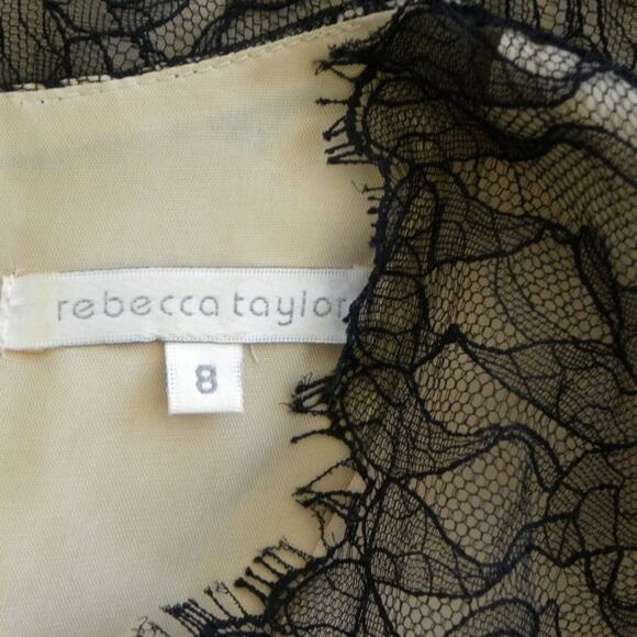 Rebecca Taylor Black Lace Pencil Sheath Dress Cocktail Party Size 8 (run… - Picture 4 of 9